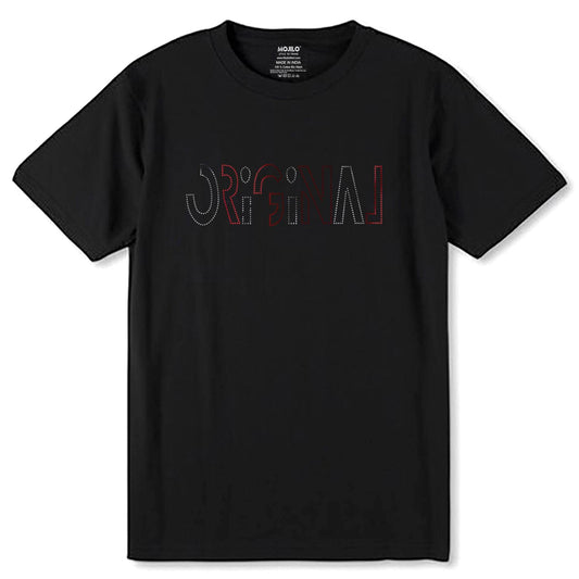RED & SILVER SPANGLE ORIGNAL - Unisex Round Neck Regular Fit 100% Combed Cotton Half Sleeve T-Shirt - Mojilo Mart