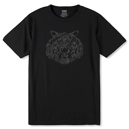 SILVER FACE TIGER - Unisex Round Neck Regular Fit 100% Combed Cotton Half Sleeve T-Shirt - Mojilo Mart