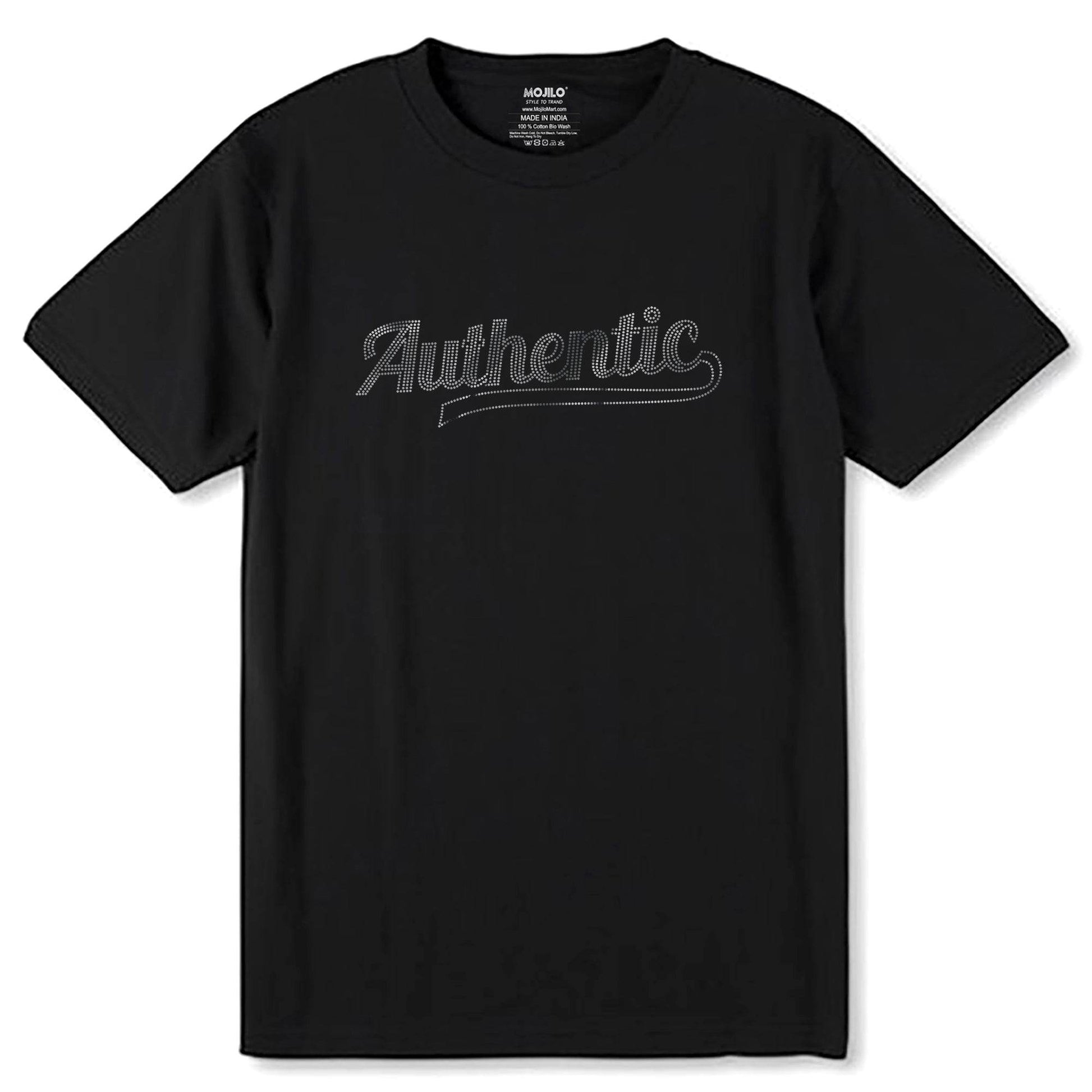 SILVER SPANGLE Authentic - Unisex Round Neck Regular Fit 100% Combed Cotton Half Sleeve T-Shirt - Mojilo Mart