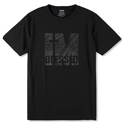 SILVER SPANGLE IM BLESSED - Unisex Round Neck Regular Fit 100% Combed Cotton Half Sleeve T-Shirt - Mojilo Mart