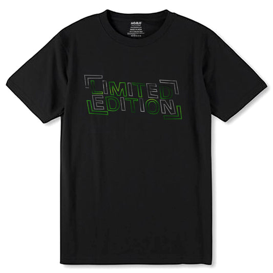 SILVER & GREEN SPANGLE LIMITED EDITION - Unisex Round Neck Regular Fit 100% Combed Cotton Half Sleeve T-Shirt - Mojilo Mart