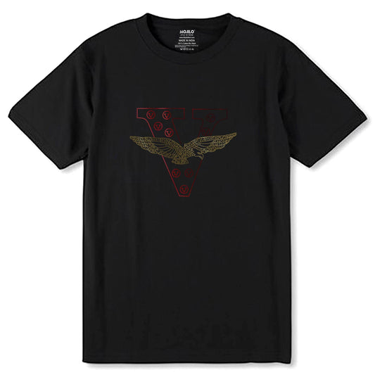 V Eagle- Unisex Round Neck Regular Fit 100% Combed Cotton Half Sleeve T-Shirt - Mojilo Mart