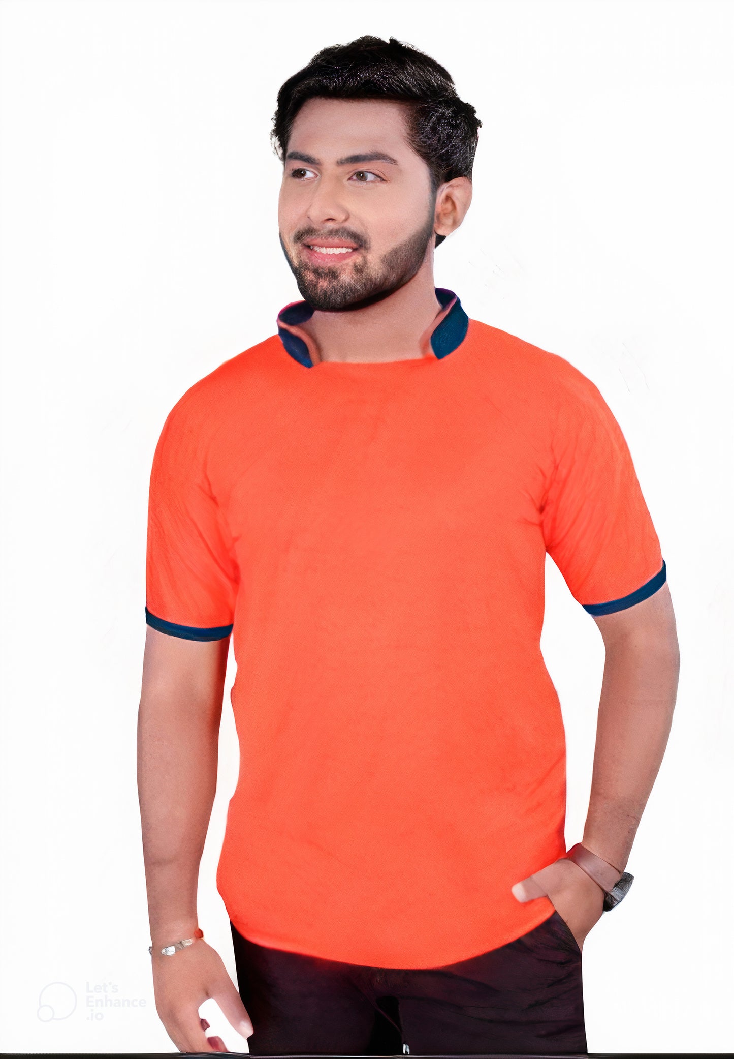 Chinese Collar Dotnet T-Shirt with DTF Printing and 180 GSM Fabric Custom Tshirt Printing