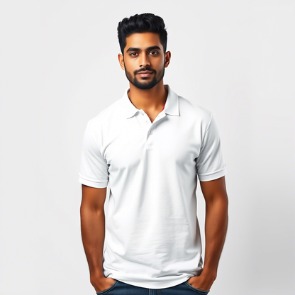 Men Polo Neck Cotton T-Shirt with DTF Printing and custom Tshirt Logo Design
