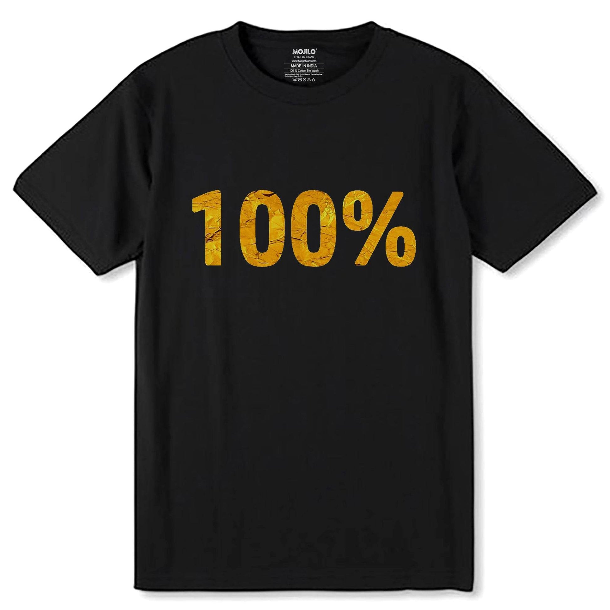 100% - Unisex Round Neck Regular Fit 100% Combed Cotton Half Sleeve T-Shirt - Mojilo Mart