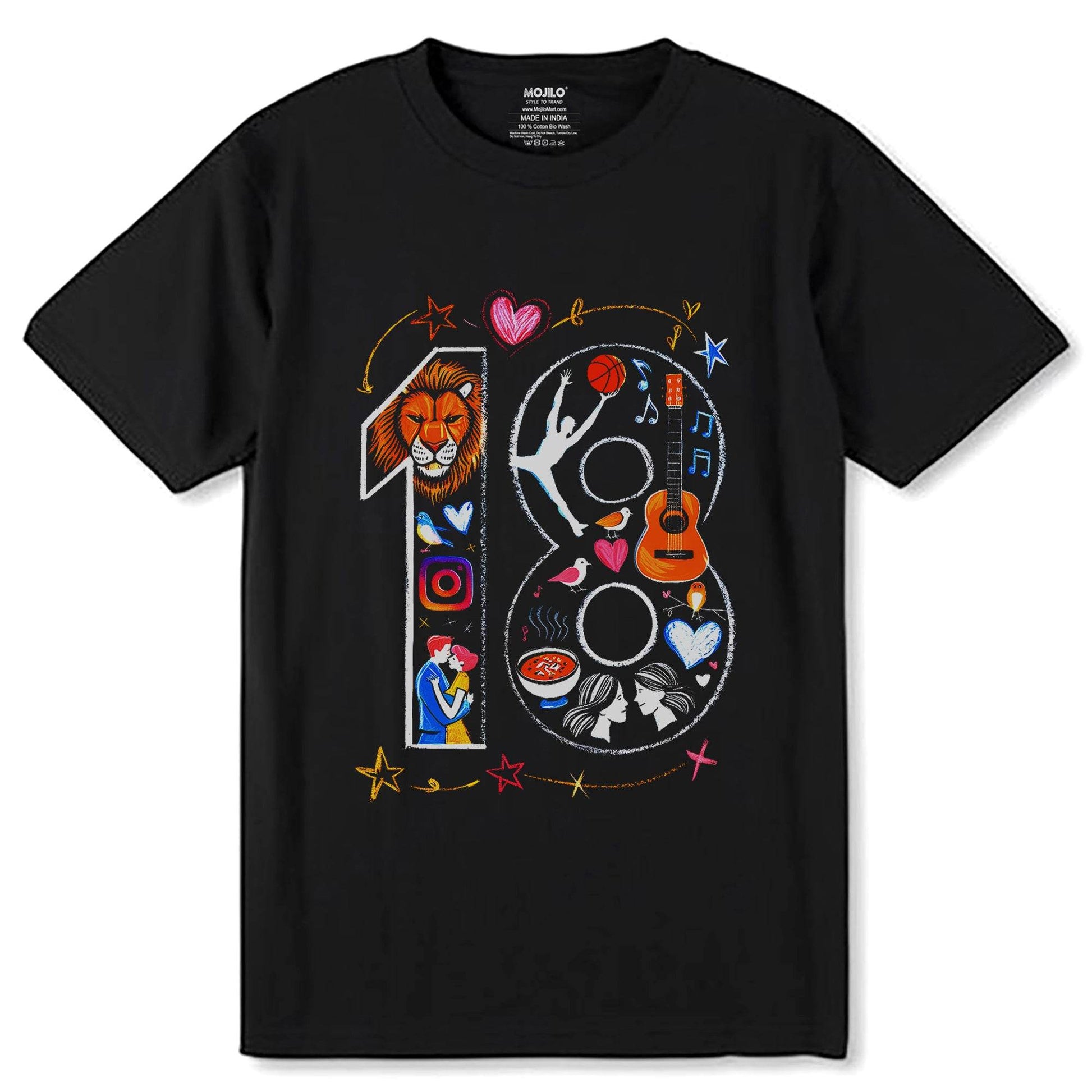 18 Years Of Being Awesome - Unisex Round Neck Regular Fit 100% Combed Cotton Half Sleeve T-Shirt - Mojilo Mart
