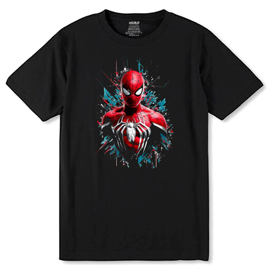 3d Spiderman Superheroes - Unisex Round Neck Regular Fit 100% Combed Cotton Half Sleeve T-Shirt - Mojilo Mart