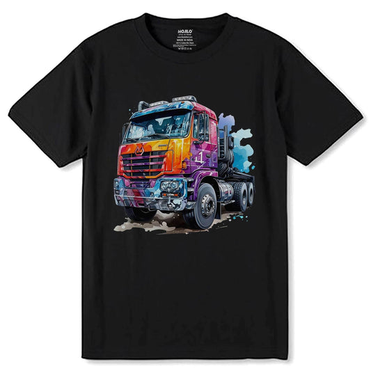 4 in 1 Truck - Unisex Round Neck Regular Fit 100% Combed Cotton Half Sleeve T-Shirt - Mojilo Mart