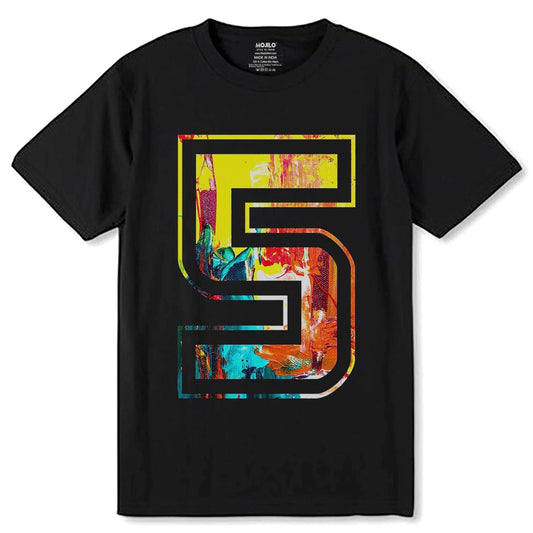 5TH - Unisex Round Neck Regular Fit 100% Combed Cotton Half Sleeve T-Shirt - Mojilo Mart