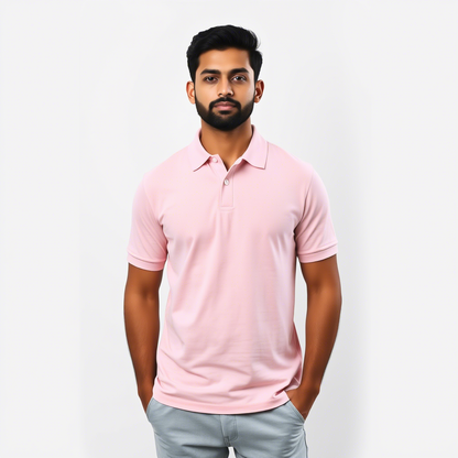 Men Polo Neck Cotton T-Shirt with DTF Printing and custom Tshirt Logo Design