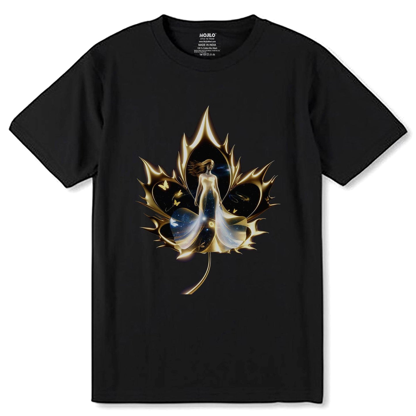 ANGLE GOLDEN ART - Unisex Round Neck Regular Fit 100% Combed Cotton Half Sleeve T-Shirt - Mojilo Mart