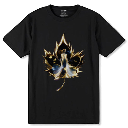 ANGLE GOLDEN ART - Unisex Round Neck Regular Fit 100% Combed Cotton Half Sleeve T-Shirt - Mojilo Mart