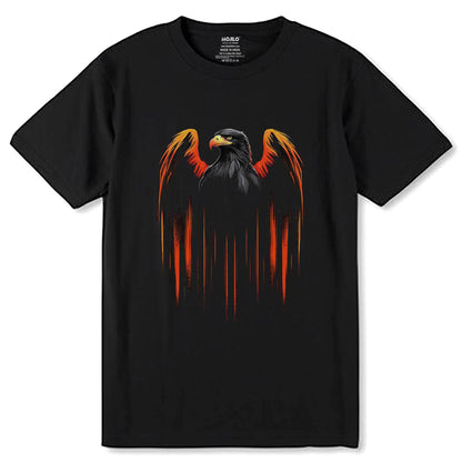 A Eagle bird with orange and black feathers - Unisex Round Neck Regular Fit 100% Combed Cotton Half Sleeve T-Shirt - Mojilo Mart