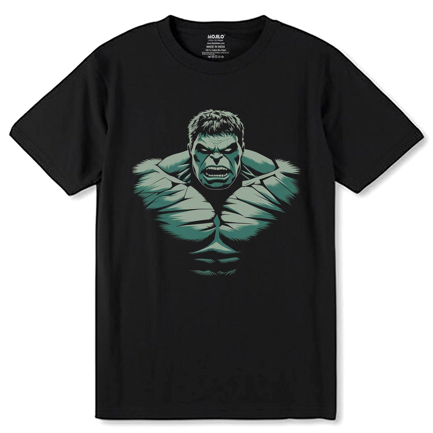 A Green monster Incredible Hulk - Unisex Round Neck Regular Fit 100% Combed Cotton Half Sleeve T-Shirt - Mojilo Mart