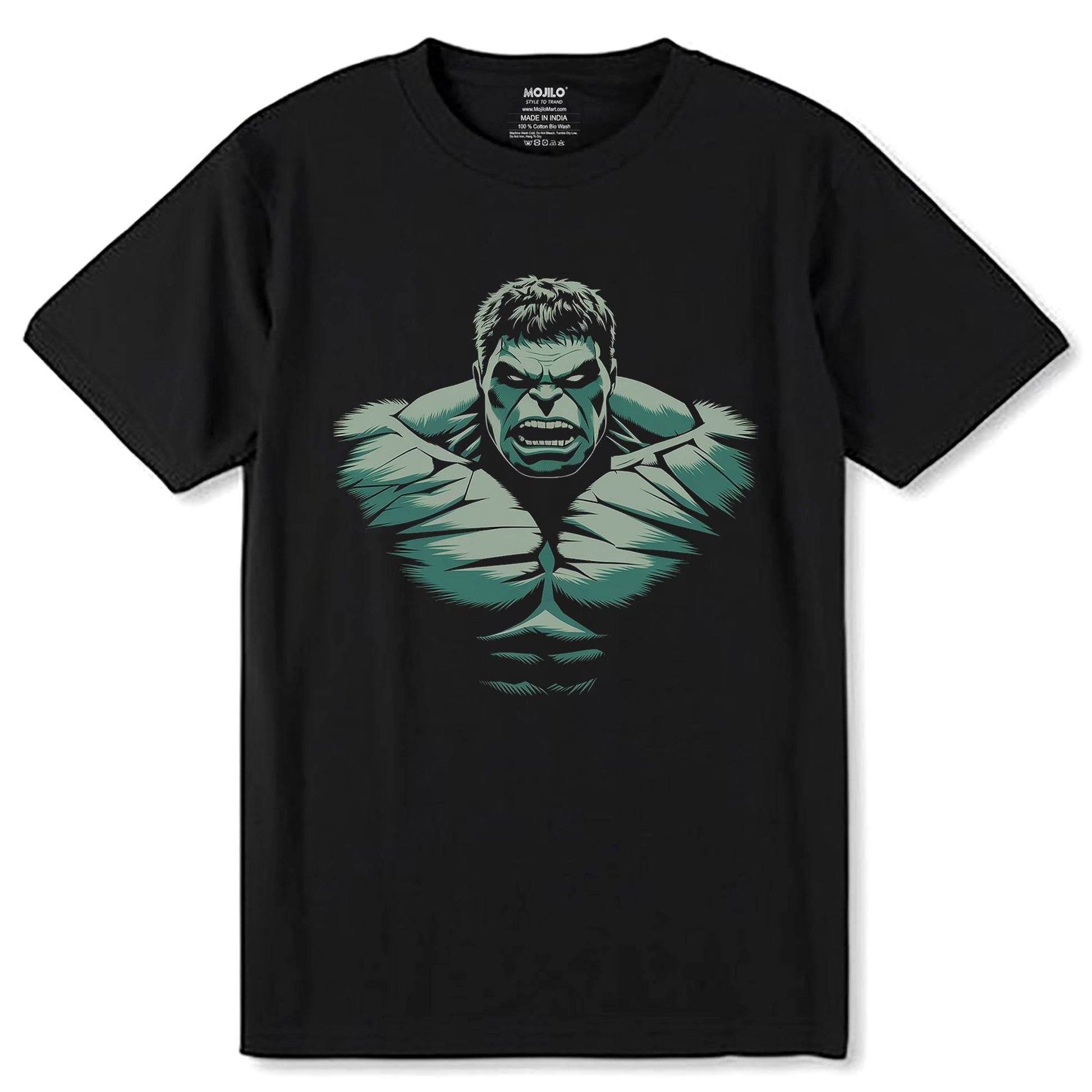 A Green monster Incredible Hulk - Unisex Round Neck Regular Fit 100% Combed Cotton Half Sleeve T-Shirt - Mojilo Mart