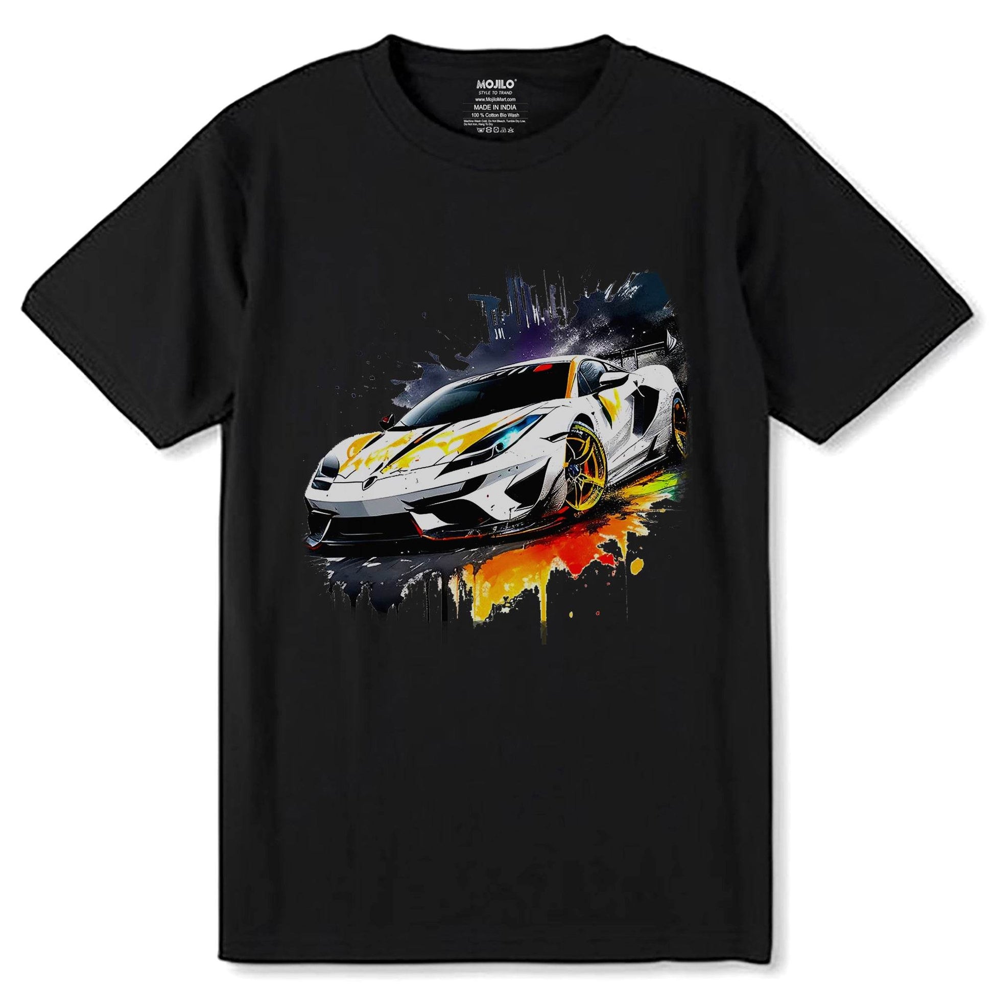 A Supercar - Unisex Round Neck Regular Fit 100% Combed Cotton Half Sleeve T-Shirt - Mojilo Mart