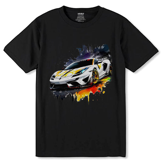 A Supercar - Unisex Round Neck Regular Fit 100% Combed Cotton Half Sleeve T-Shirt - Mojilo Mart