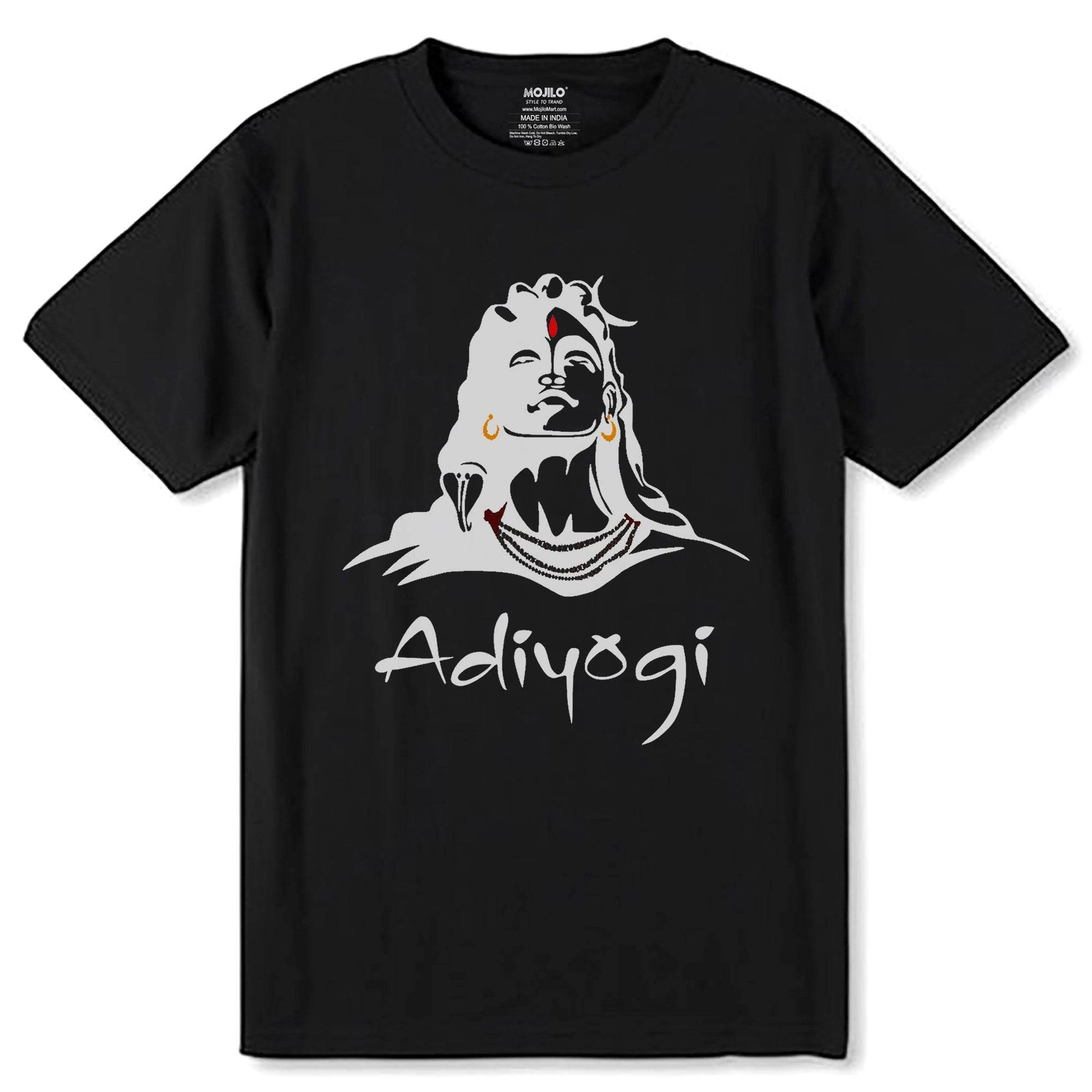 Adiyogi Shiva Mahadev - Unisex Round Neck Regular Fit 100% Combed Cotton Half Sleeve T-Shirt - Mojilo Mart