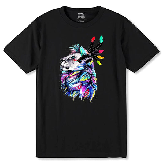 Artistic Lion Premium T-Shirt - Unisex Round Neck Regular Fit 100% Combed Cotton Half Sleeve T-Shirt - Mojilo Mart