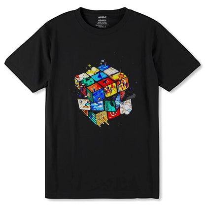 Artistic cube - Unisex Round Neck Regular Fit 100% Combed Cotton Half Sleeve T-Shirt - Mojilo Mart