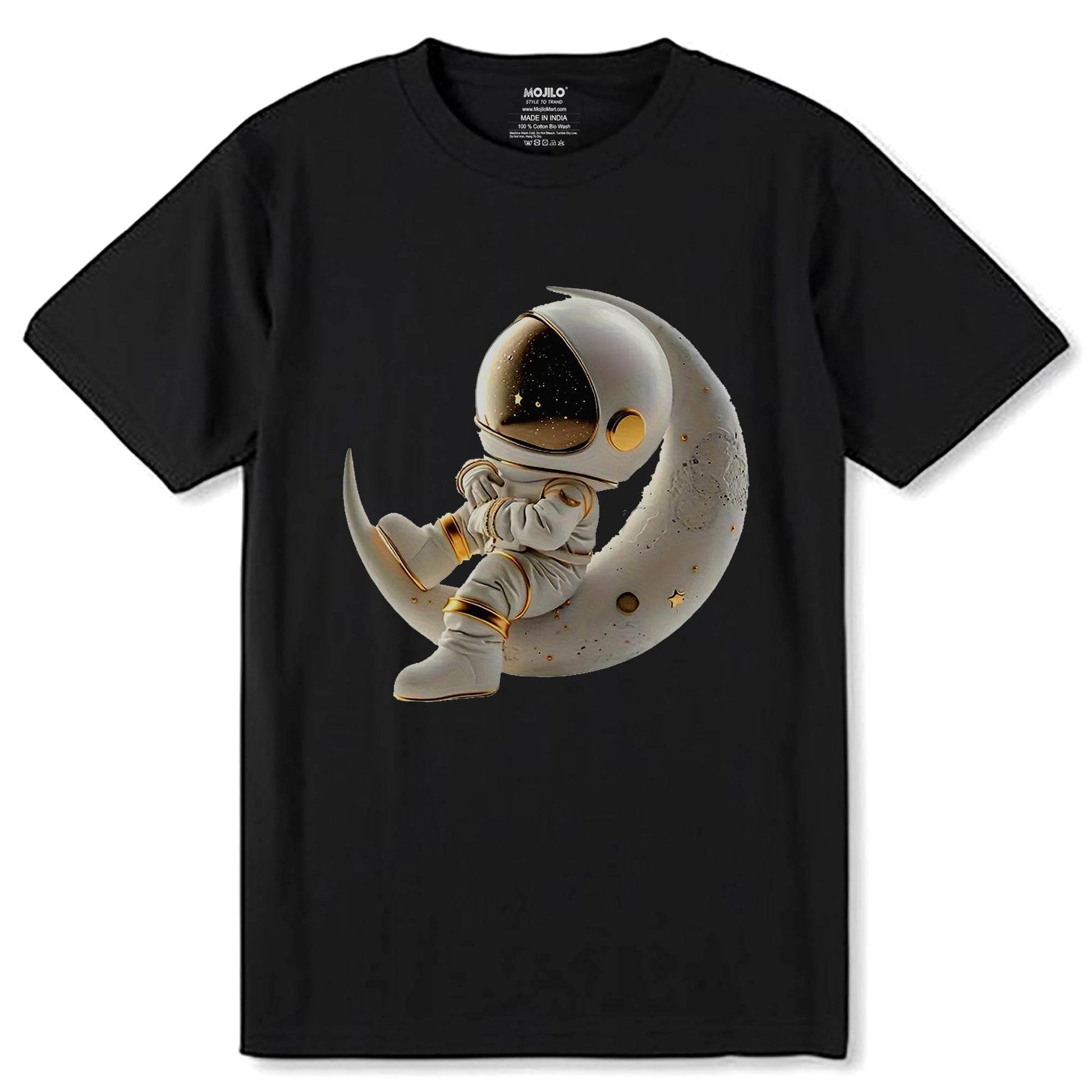 Astronaut Statue - Unisex Round Neck Regular Fit 100% Combed Cotton Half Sleeve T-Shirt - Mojilo Mart
