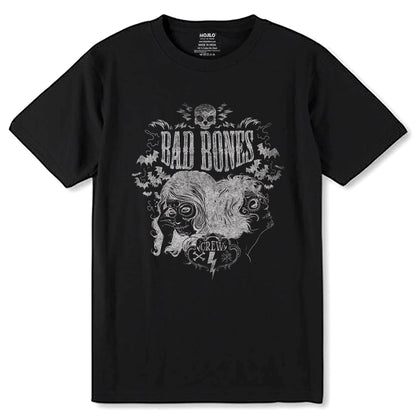 BAD BONES - Unisex Round Neck Regular Fit 100% Combed Cotton Half Sleeve T-Shirt - Mojilo Mart
