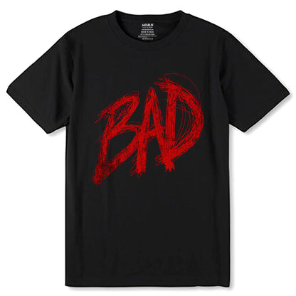 BAD RED - Unisex Round Neck Regular Fit 100% Combed Cotton Half Sleeve T-Shirt - Mojilo Mart