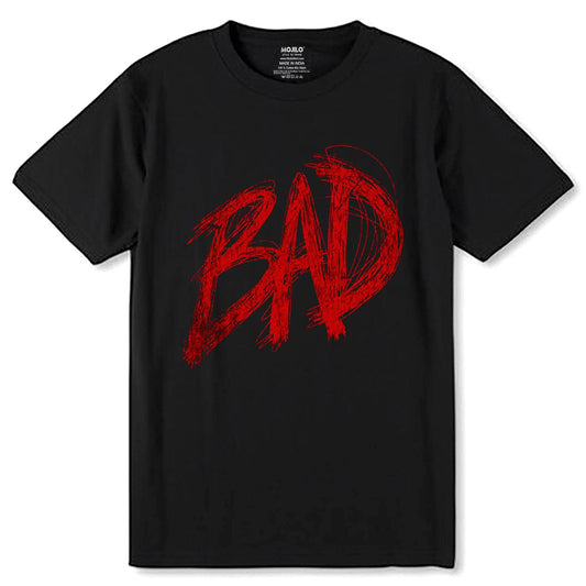 BAD RED - Unisex Round Neck Regular Fit 100% Combed Cotton Half Sleeve T-Shirt - Mojilo Mart