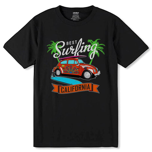 BEST Surfing CALIFORNIA - Unisex Round Neck Regular Fit 100% Combed Cotton Half Sleeve T-Shirt - Mojilo Mart