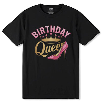 BIRTHDAY Quee - Unisex Round Neck Regular Fit 100% Combed Cotton Half Sleeve T-Shirt - Mojilo Mart