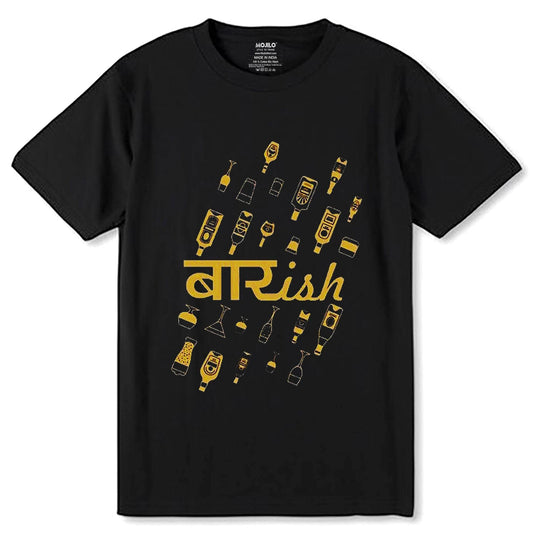 Baarish - Unisex Round Neck Regular Fit 100% Combed Cotton Half Sleeve T-Shirt - Mojilo Mart