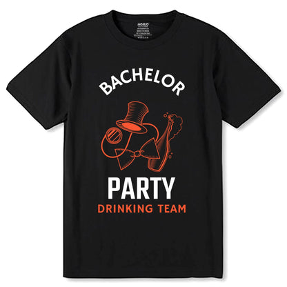 Bachelor Party Drinking Team - Unisex Round Neck Regular Fit 100% Combed Cotton Half Sleeve T-Shirt - Mojilo Mart