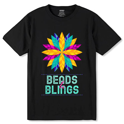 Beads & Blings - Unisex Round Neck Regular Fit 100% Combed Cotton Half Sleeve T-Shirt - Mojilo Mart