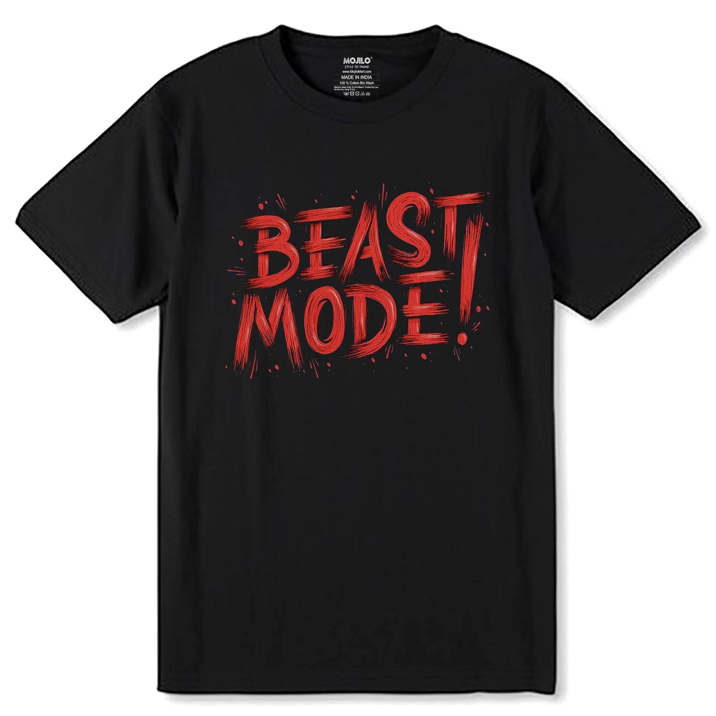 Beast Mode - Unisex Round Neck Regular Fit 100% Combed Cotton Half Sleeve T-Shirt - Mojilo Mart