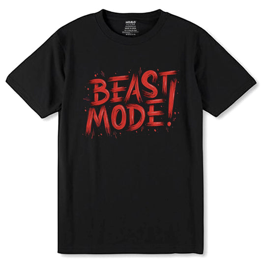 Beast Mode - Unisex Round Neck Regular Fit 100% Combed Cotton Half Sleeve T-Shirt - Mojilo Mart
