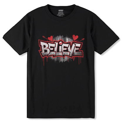 Believe - Unisex Round Neck Regular Fit 100% Combed Cotton Half Sleeve T-Shirt - Mojilo Mart