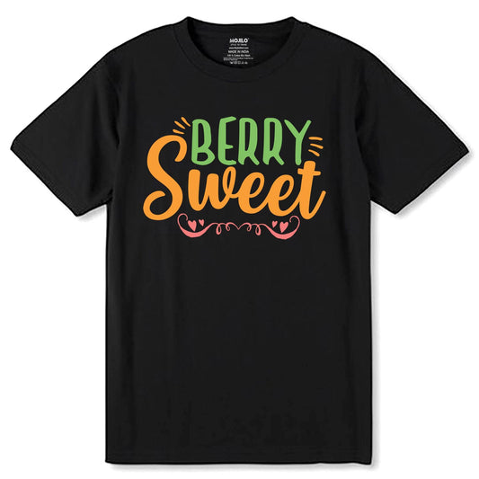 Berry Sweet - Unisex Round Neck Regular Fit 100% Combed Cotton Half Sleeve T-Shirt - Mojilo Mart