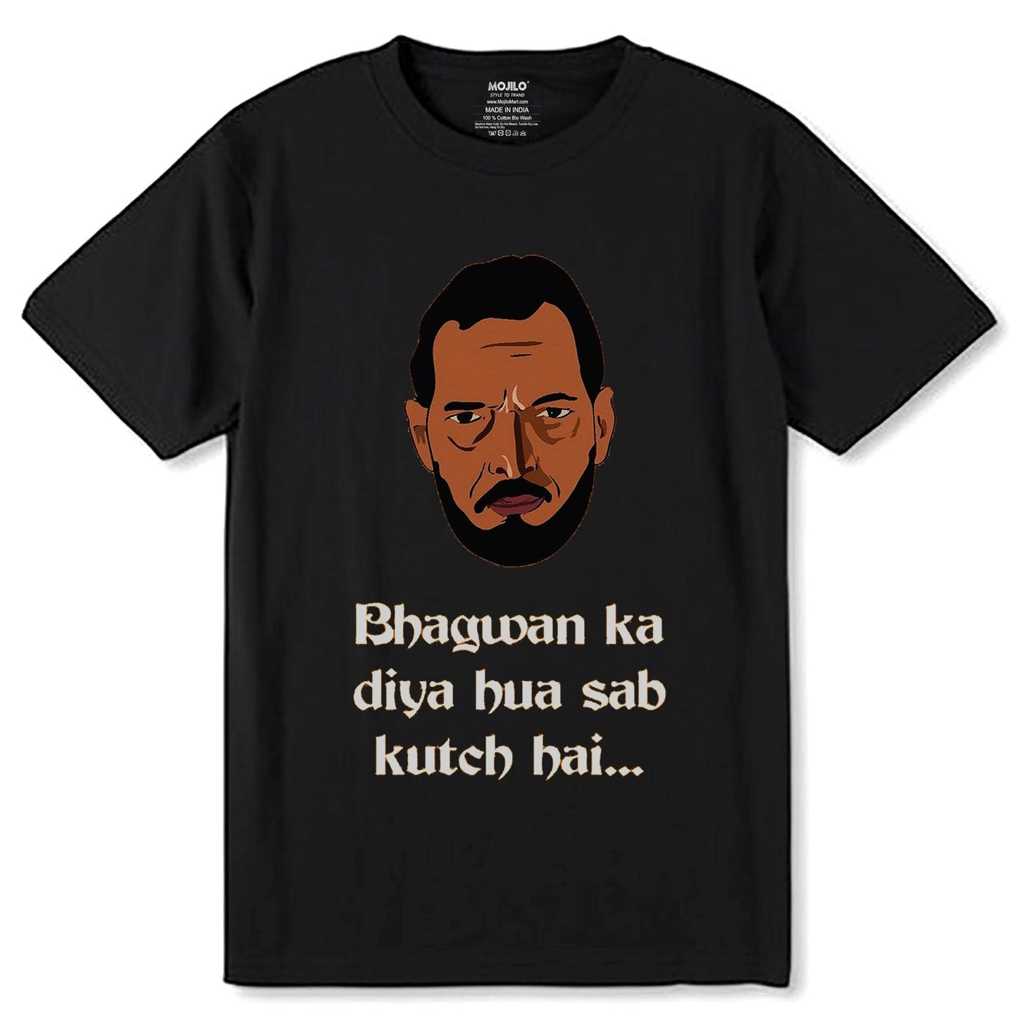 Bhagwan Ka Diya Hua Sab Kutch Hai... - Unisex Round Neck Regular Fit 100% Combed Cotton Half Sleeve T-Shirt - Mojilo Mart