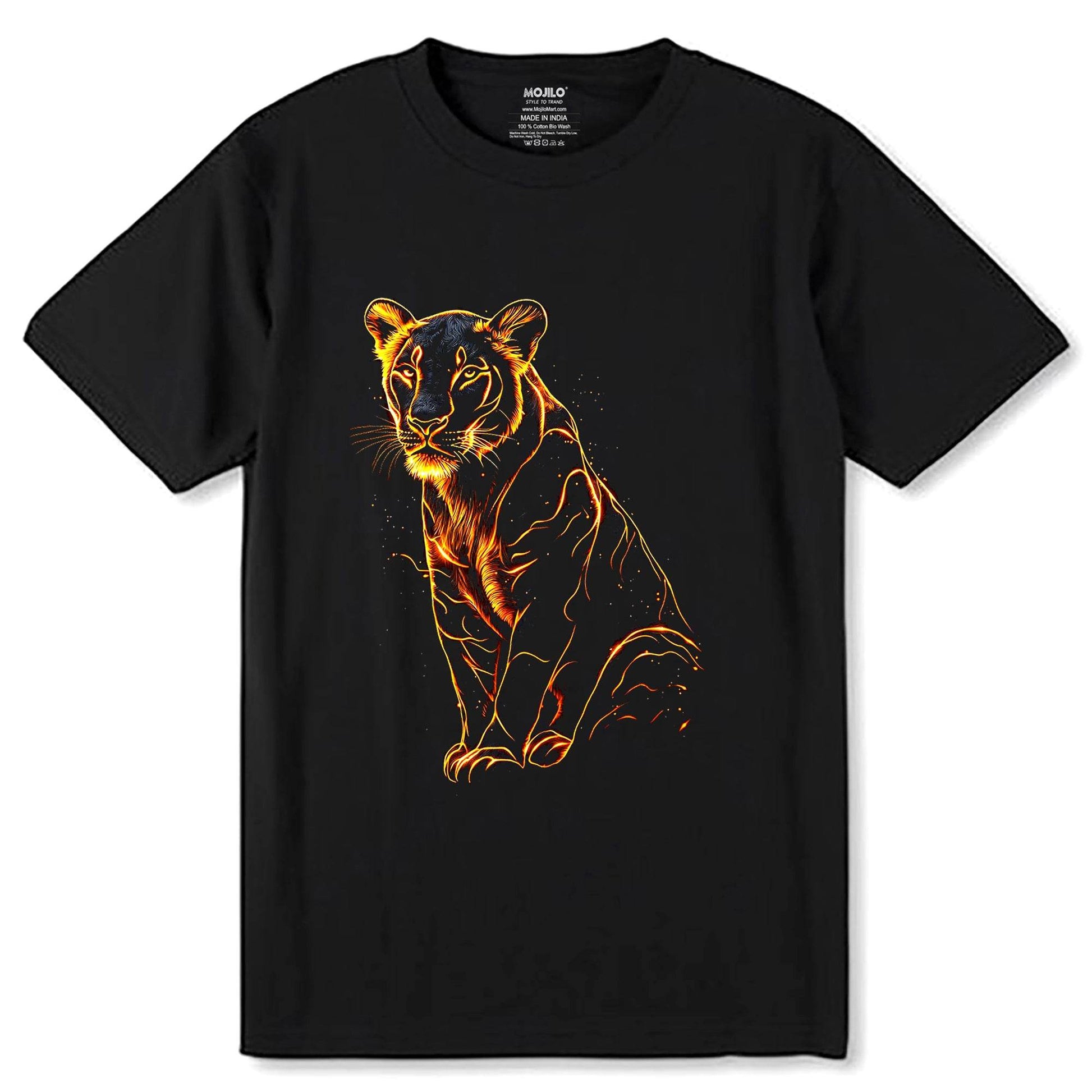Black Panther Shirt, Big Cat - Unisex Round Neck Regular Fit 100% Combed Cotton Half Sleeve T-Shirt - Mojilo Mart