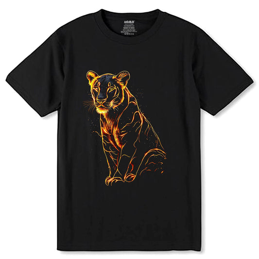 Black Panther Shirt, Big Cat - Unisex Round Neck Regular Fit 100% Combed Cotton Half Sleeve T-Shirt - Mojilo Mart