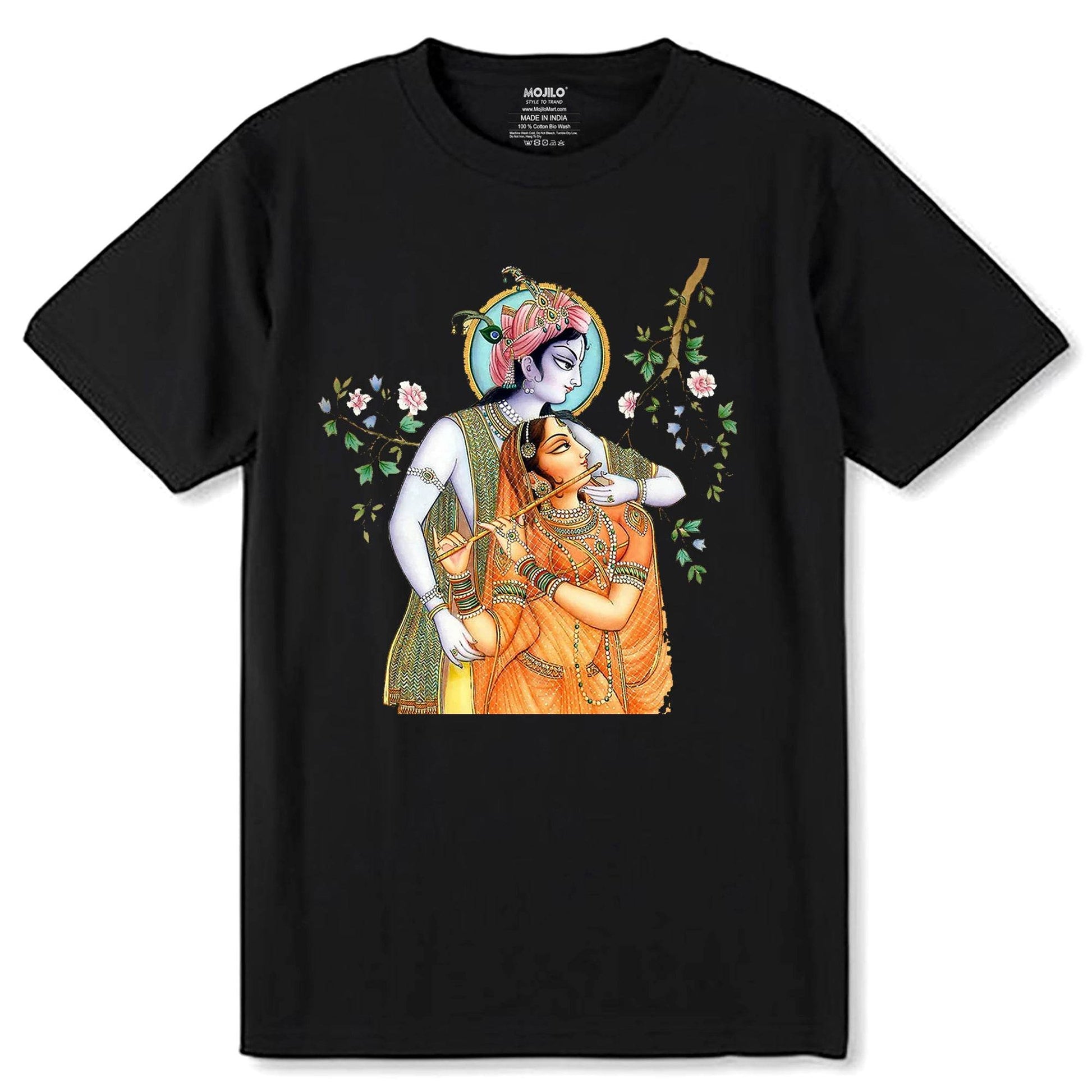 Blend Hare Krishna Janamashtmi - Unisex Round Neck Regular Fit 100% Combed Cotton Half Sleeve T-Shirt - Mojilo Mart