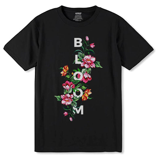 Bloom - Unisex Round Neck Regular Fit 100% Combed Cotton Half Sleeve T-Shirt - Mojilo Mart