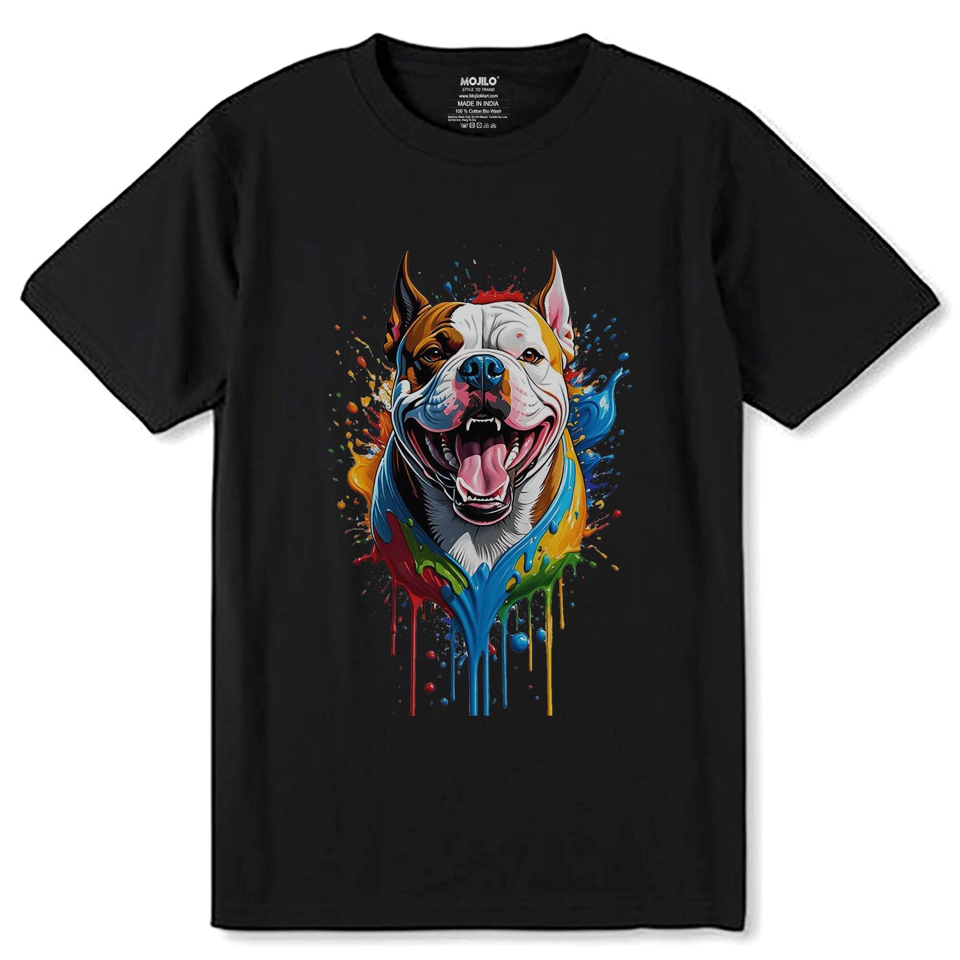 Bull Dog - Unisex Round Neck Regular Fit 100% Combed Cotton Half Sleeve T-Shirt - Mojilo Mart