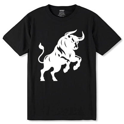 Bullfighting Festival Cowboy Novelty Crewneck Vivid Design - Unisex Round Neck Regular Fit 100% Combed Cotton Half Sleeve T-Shirt - Mojilo Mart