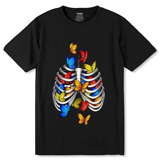 Butterflies in my stomach - Unisex Round Neck Regular Fit 100% Combed Cotton Half Sleeve T-Shirt - Mojilo Mart