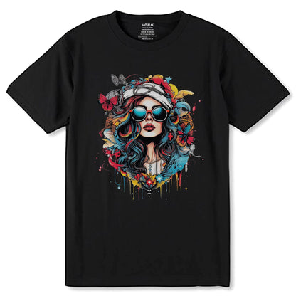 Butterfly Girls - Unisex Round Neck Regular Fit 100% Combed Cotton Half Sleeve T-Shirt - Mojilo Mart