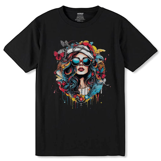 Butterfly Girls - Unisex Round Neck Regular Fit 100% Combed Cotton Half Sleeve T-Shirt - Mojilo Mart