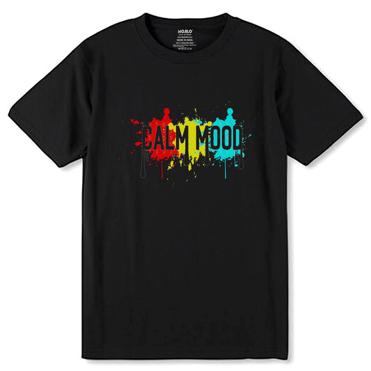 CALM MOOD - Unisex Round Neck Regular Fit 100% Combed Cotton Half Sleeve T-Shirt - Mojilo Mart