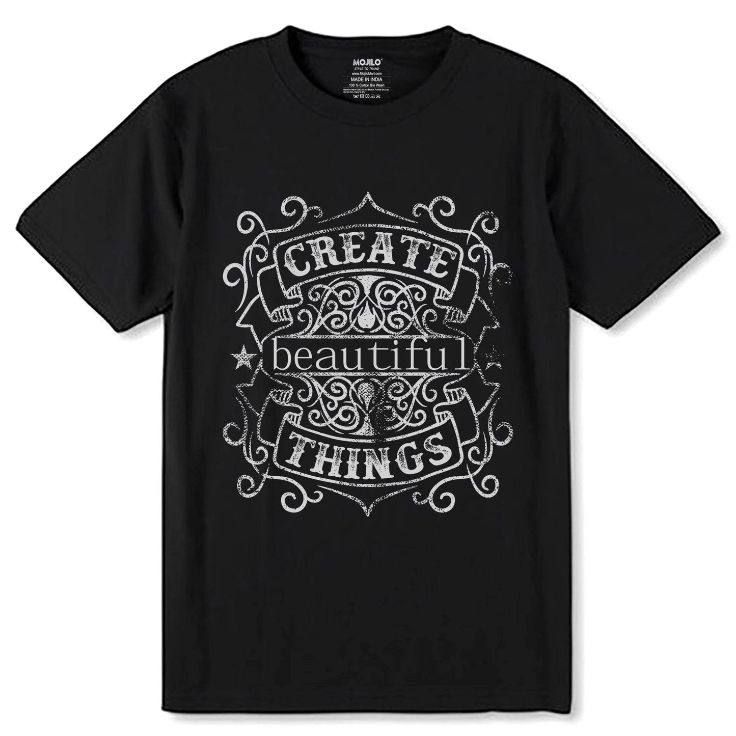 COLLECT MOMENTS NOT THINGS Design - Unisex Round Neck Regular Fit 100% Combed Cotton Half Sleeve T-Shirt - Mojilo Mart