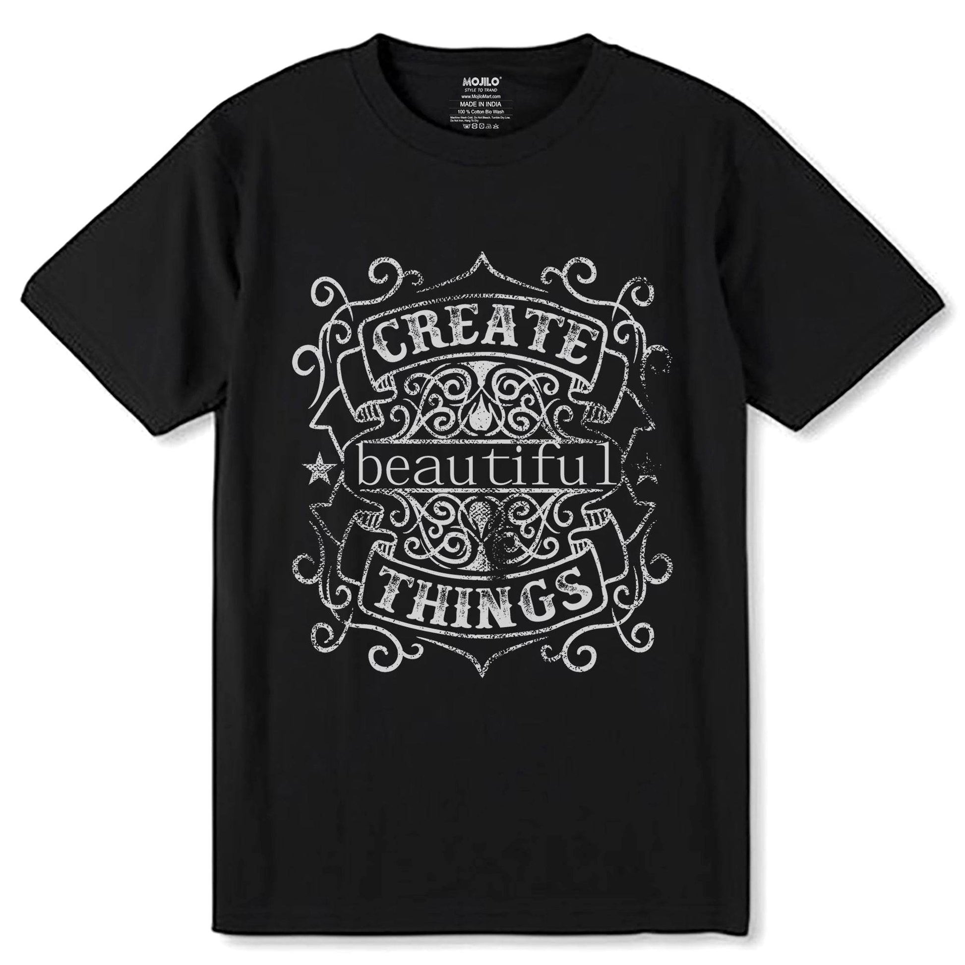 COLLECT MOMENTS NOT THINGS Design - Unisex Round Neck Regular Fit 100% Combed Cotton Half Sleeve T-Shirt - Mojilo Mart